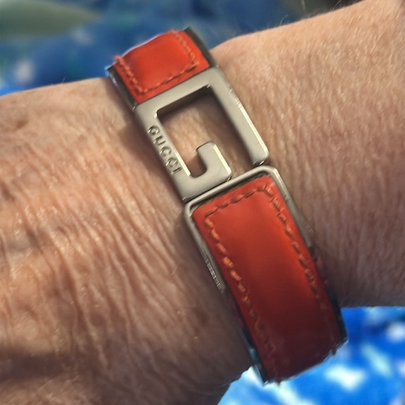 🔥🔥🔥low start🔥🔥🔥🔥Gucci orange, leather wrapped around silver with poor opening - Picture 4 of 9